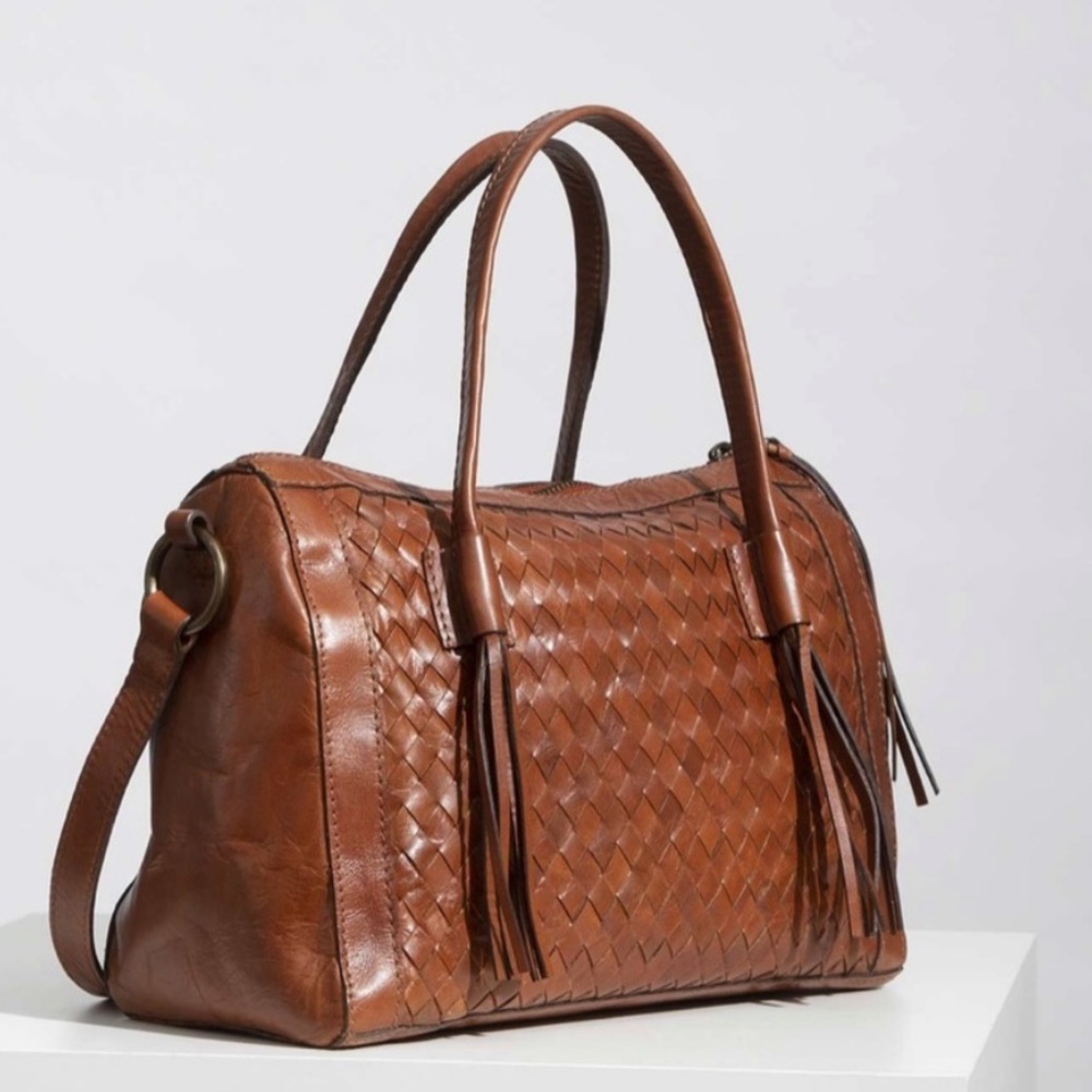 Noonday Collection Monterey Leather Basket Weave Bag